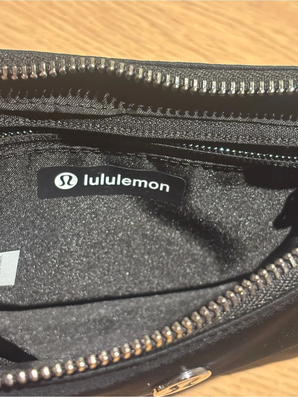 lululemon athletica Black Shoulder Bag with Silver Logo